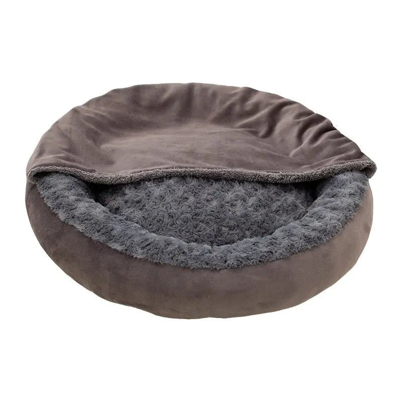 Four Seasons Pet Cushion Mat Round Large Cat Bed Kennel Thickened Flannel - Honesty Sales