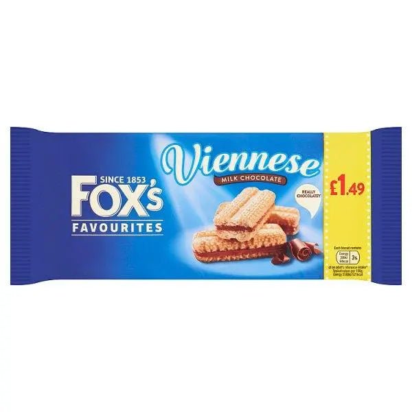 Fox's Favourites Viennese Milk Chocolate 120g (Case of 12) - Honesty Sales