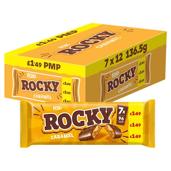 Fox's Rocky Caramel 136.5g (12 x 136.5g) - Honesty Sales