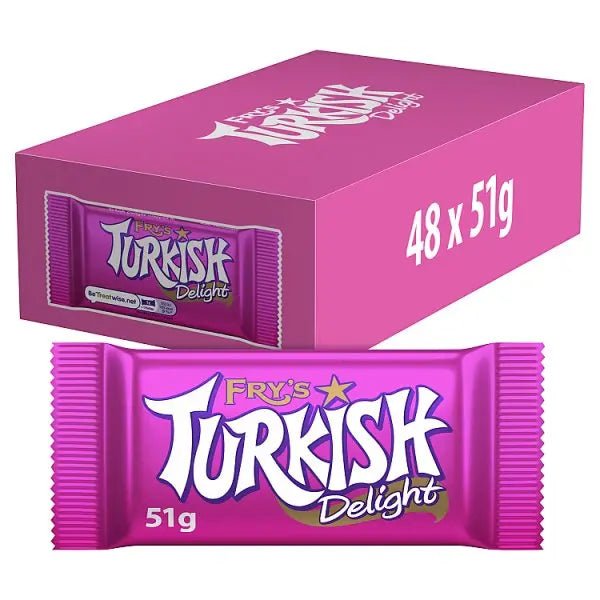 Fry's Turkish Delight Chocolate Bar 51g (Case of 48) - Honesty Sales