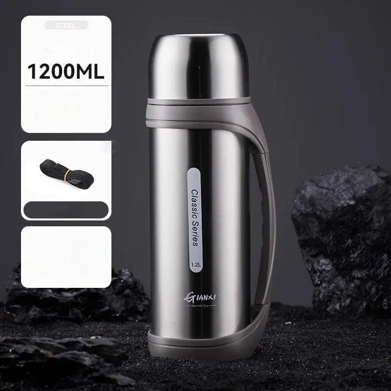 **GIANXI 1.2L Large Capacity Vacuum Thermos – Portable Outdoor Camping & Travel Coffee Kettle** - Honesty Sales