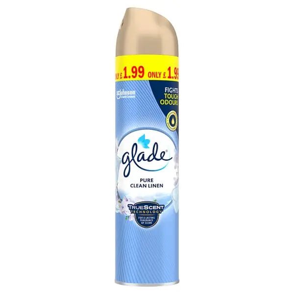 Glade Aerosol Air Freshener Clean Linen 300ml (Case of 12) - Honesty Sales