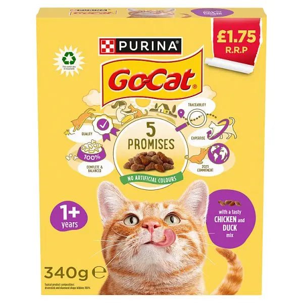 GO - CAT Chicken and Duck Dry Cat Food 340g (Case of 10) - Honesty Sales