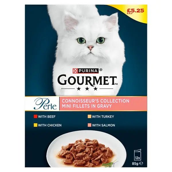 GOURMET Perle Connoisseur's Collection in Gravy Wet Cat Food 12x85g (Case of 4) - Honesty Sales