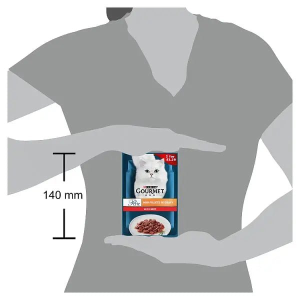 GOURMET Perle Mini Fillets in Gravy Beef Wet Cat Food 85g (Case of 26) - Honesty Sales