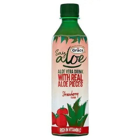 Grace Say Aloe Vera Drink Strawberry Flavour 500ml (Case of 12) - Honesty Sales U.K