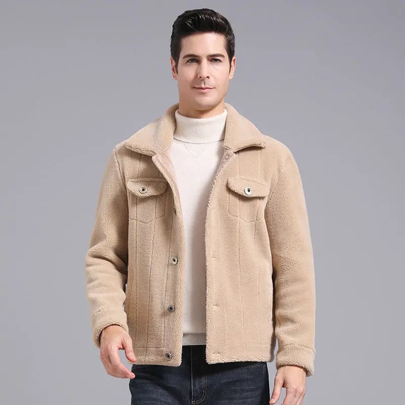 Grain Fleece Men Jacket Autumn And Winter New Style - Honesty Sales