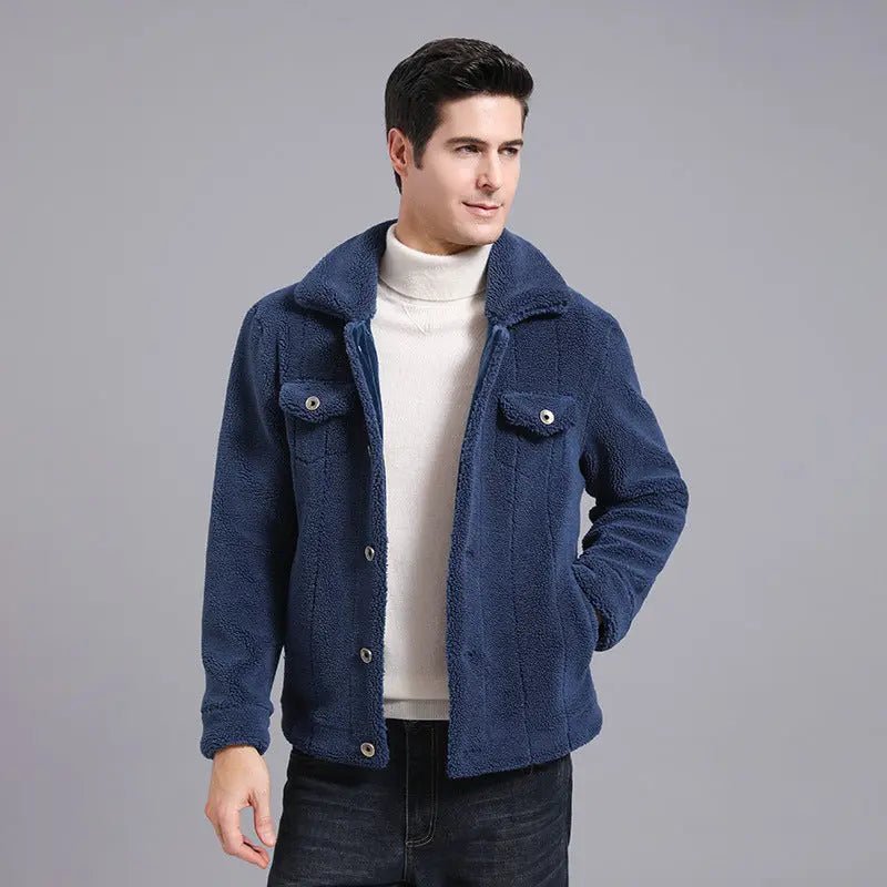 Grain Fleece Men Jacket Autumn And Winter New Style - Honesty Sales