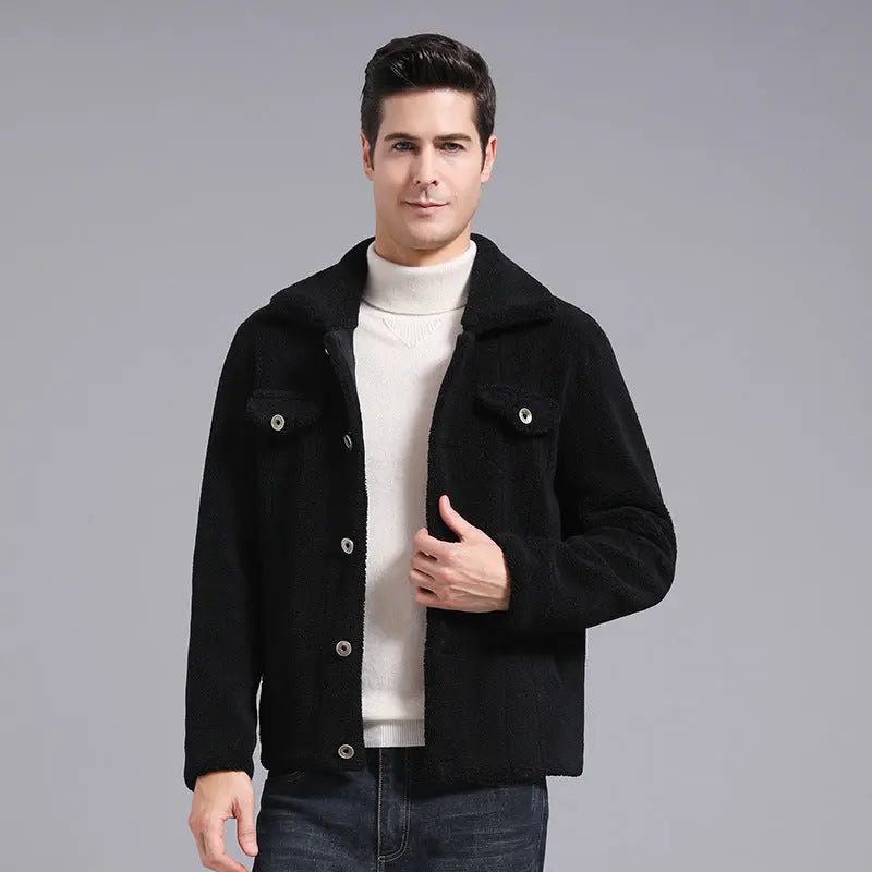 Grain Fleece Men Jacket Autumn And Winter New Style - Honesty Sales