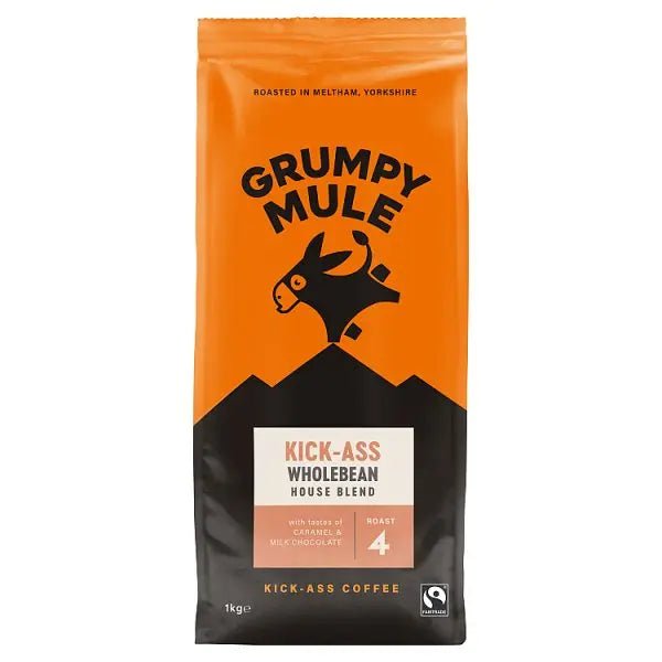 Grumpy Mule Kick Ass House Blend Whole Coffee Beans 1kg - Honesty Sales