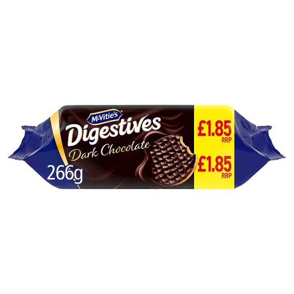 McVitie's Dark Chocolate Digestive Biscuits 266g (Case of 15) - Honesty Sales U.K