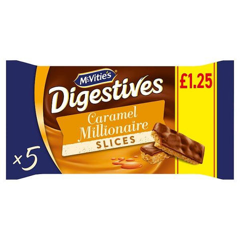 McVitie's Digestives 5 Caramel Millionaire Slices 109.9g (Case of 10) - Honesty Sales U.K