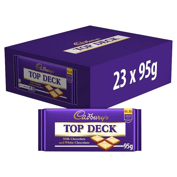 Cadbury's Limited Edition Top Deck Milk Chocolate and White Chocolate 95g (Case of 23) - Honesty Sales U.K