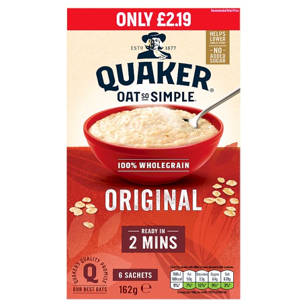 Quaker Oat So Simple Original Porridge Sachets (Case of 8) - Honesty Sales