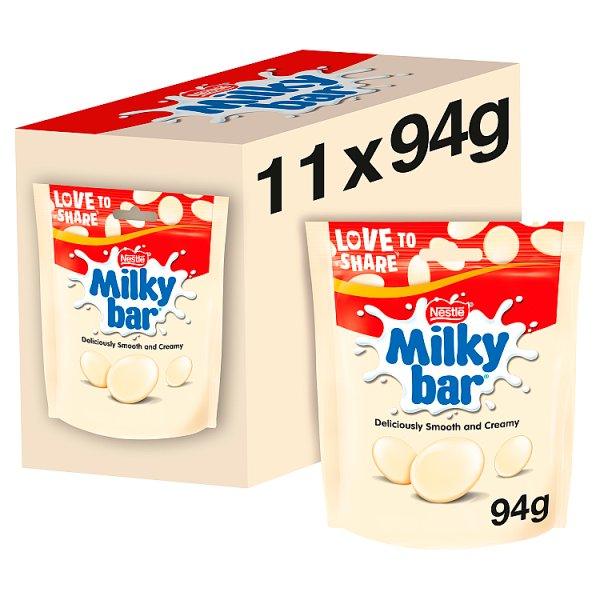 Milkybar Giant Buttons White Chocolate Sharing Bag 94g (Case of 11) - Honesty Sales U.K