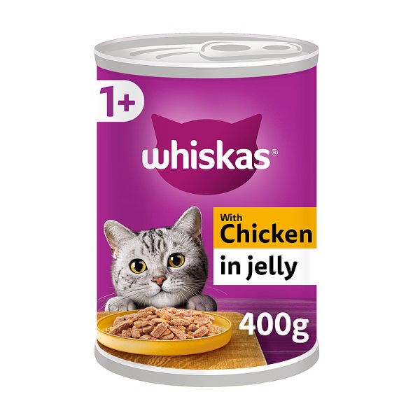 Whiskas Adult Wet Cat Food Chicken in Jelly Tin 400g (Case of 12)