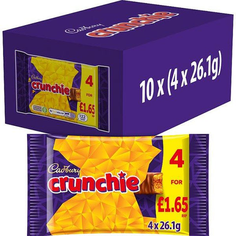 Cadbury Crunchie Chocolate Bar 4 Pack Multipack 104.4g (Case of 10) - Honesty Sales U.K