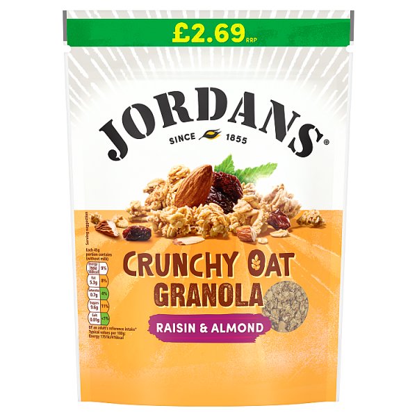 Jordans Crunchy Oat Raisin & Almond Granola Breakfast Cereal 450g (Case of 4) - Honesty Sales