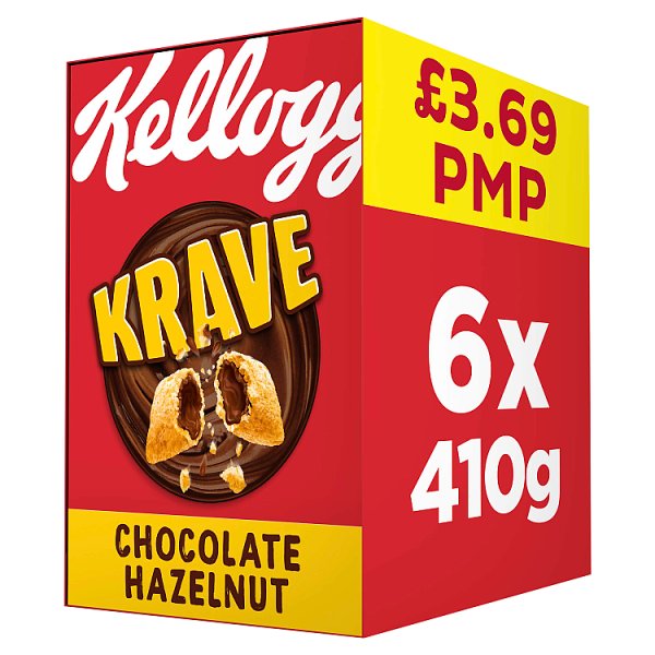 Kellogg's Krave Chocolate Hazelnut Breakfast Cereal 6x410g (Case of 6) - Honesty Sales