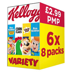 Kellogg's Variety 8pk Breakfast Cereal 6 x 196g (Case of 6) - Honesty Sales