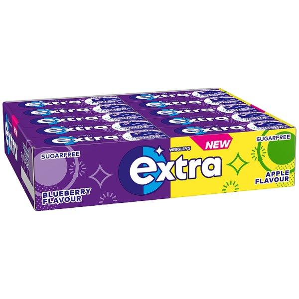 extra Apple & Blueberry Flavour Chewing Gum Mixed Case 30 x 10 Pieces - Honesty Sales U.K