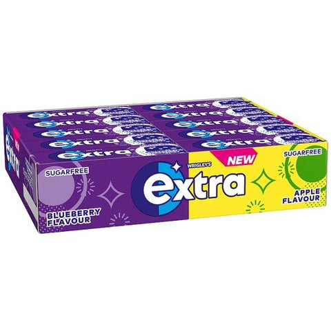 extra Apple & Blueberry Flavour Chewing Gum Mixed Case 30 x 10 Pieces - Honesty Sales U.K