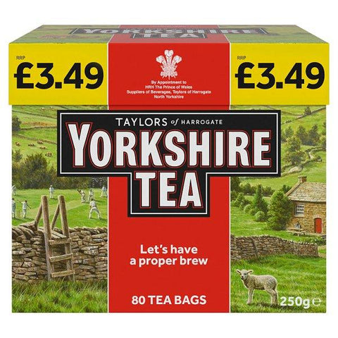 Yorkshire Tea 80 Tea Bags 250g (Case of 5) - Honesty Sales U.K