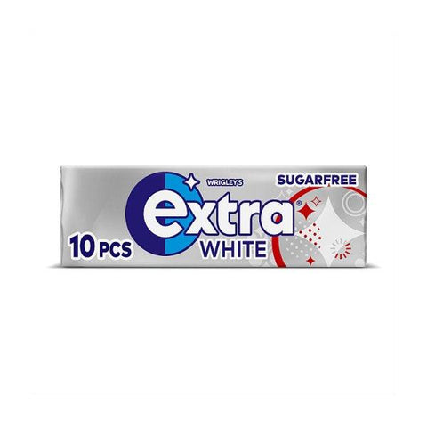 Extra White Chewing Gum Sugar Free 10 Pieces (Case of 30) - Honesty Sales U.K