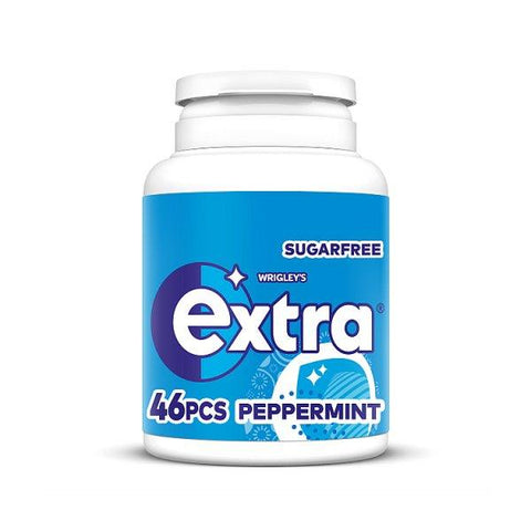 Extra Peppermint Sugarfree Chewing Gum Bottle 46 Pieces (Case of 6) - Honesty Sales U.K