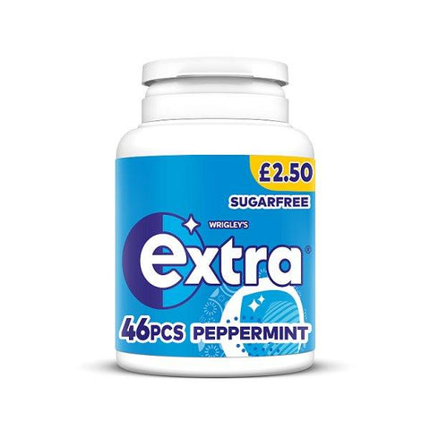 Extra Peppermint Sugarfree Chewing Gum Bottle £2.50 PMP 46 Pieces (Case of 6) - Honesty Sales U.K