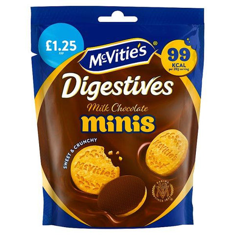 McVitie's Milk Chocolate Digestive Minis Biscuits 80g PMP £1.25 (Case of 6) - Honesty Sales U.K