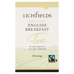 Lichfields Fairtrade English Breakfast 20 Tea Bags 40g - Honesty Sales U.K