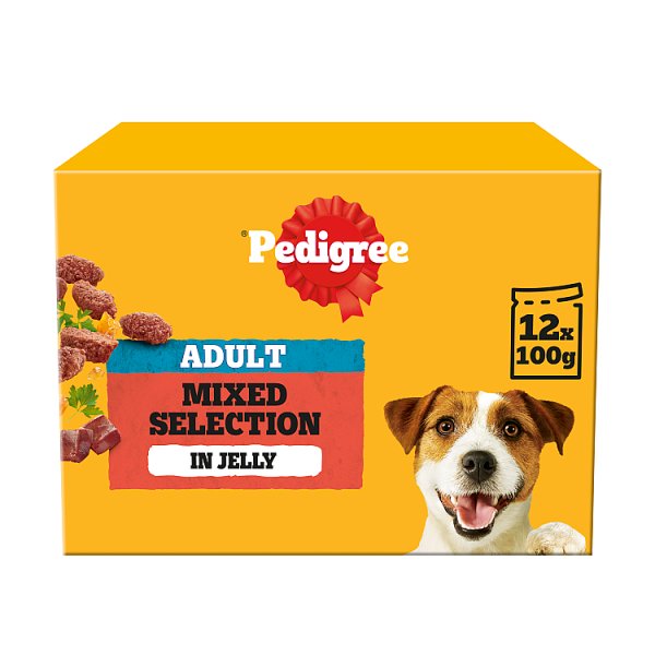 PEDIGREE® Adult Wet Dog Food Mixed Selection in Jelly 12 x 100g Pouch (Case of 4)