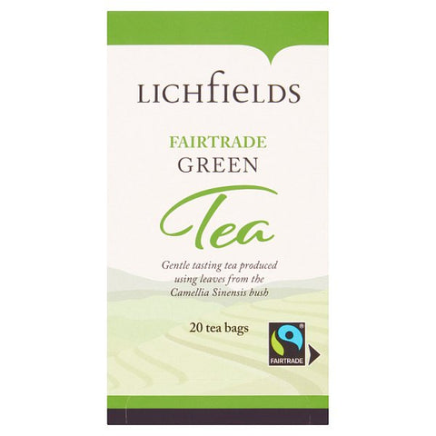 Lichfields Fairtrade Thé vert 20 sachets de thé 40g