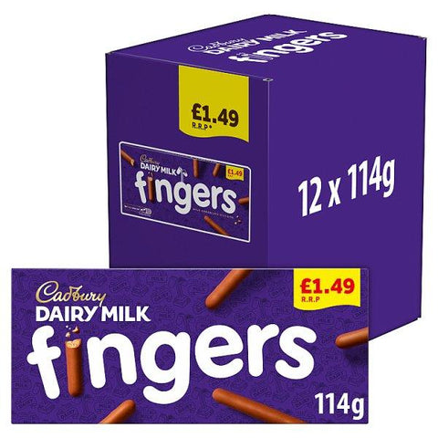 Cadbury Dairy Milk Fingers Chocolate Covered Biscuits £1.49 (Case of 12) - Honesty Sales U.K