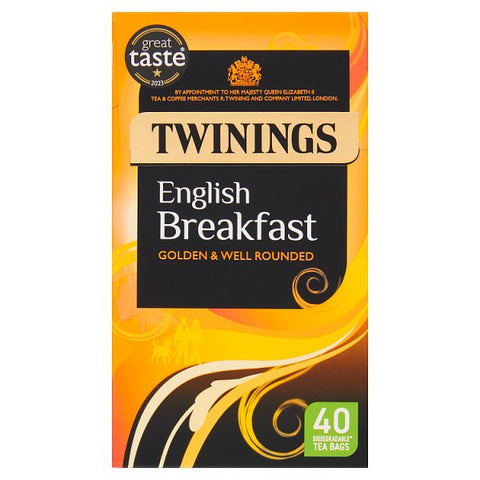 Twinings English Breakfast 40 Tea Bags 100g (Case of 4) - Honesty Sales U.K