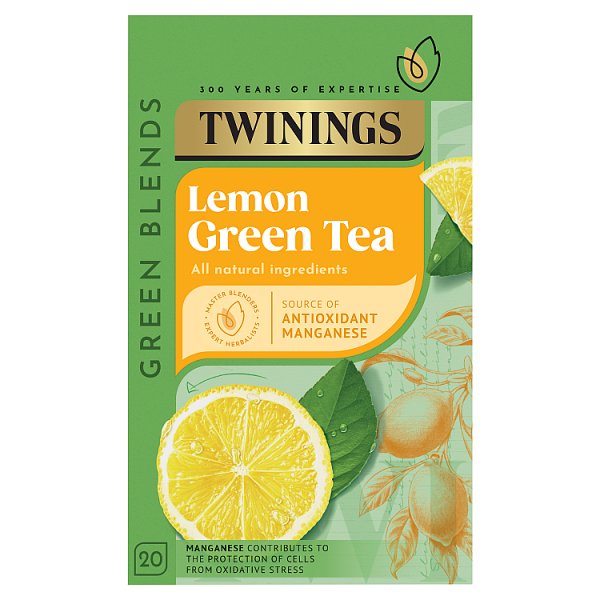 Twinings Lemon Green Tea 20 Tea Bags 40g (Case of 4) - Honesty Sales U.K