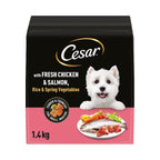 Cesar Adult Dry Dog Food with Fresh Chicken, Salmon & Vegetables 1.4kg (Case of 5)