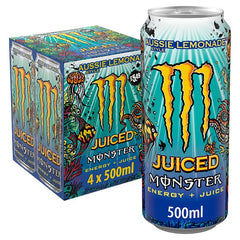 Monster Energy Drink Aussie Style Lemonade 4 x 500ml (Case of 6)
