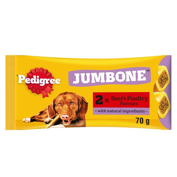 PEDIGREE JUMBONE Medium Dog Treats Beef and Poultry 2 Chews (Case of 12)