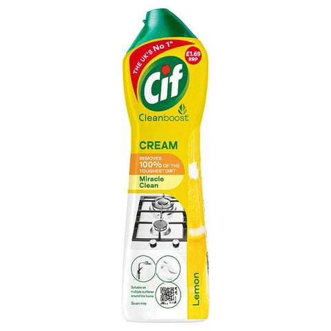 Cif Cream Cleaner Lemon 500 ml (Case of 8) - Honesty Sales U.K