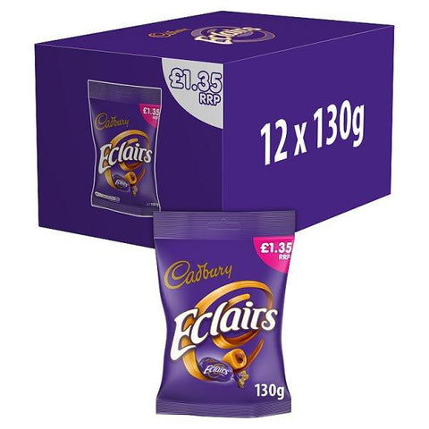 Cadbury Eclairs Chocolate Bag 130g (Case of 12) - Honesty Sales U.K