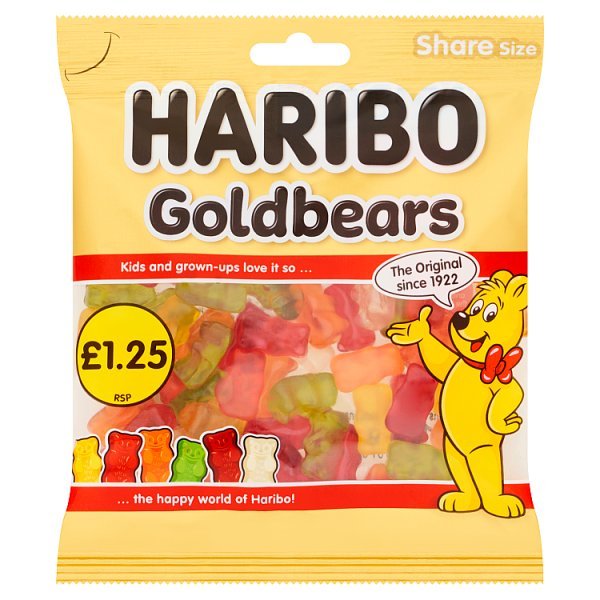 HARIBO Goldbears Jelly Fruit Flavour Sweets Sharing Bag 140g (12 x 140g) - Honesty Sales