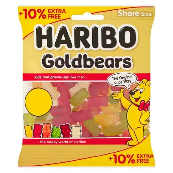 HARIBO Goldbears Jelly Sweets Sharing Bag 154g (Case of 12) - Honesty Sales
