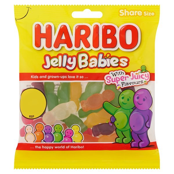 HARIBO Jelly Babies Sweets Sharing Bag 140g (12 x 140g) - Honesty Sales