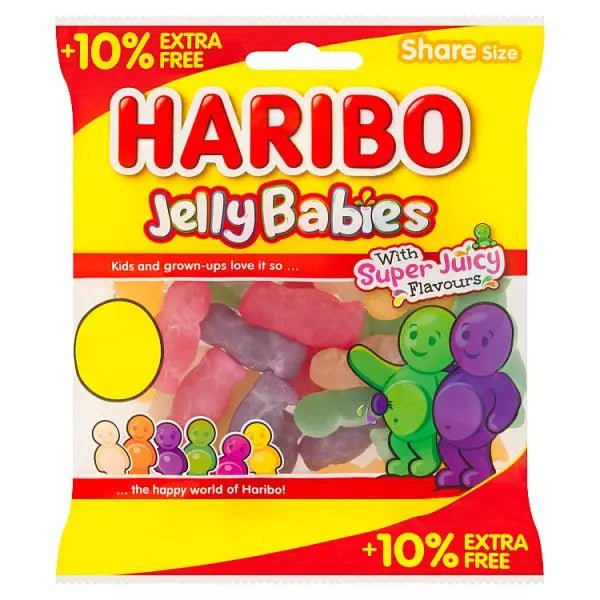 HARIBO Jelly Babies Sweets Sharing Bag 154g (Case of 12) - Honesty Sales