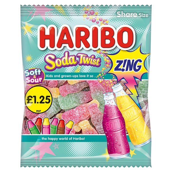HARIBO Soft & Sour Soda Twist 140g (12 x 140g) - Honesty Sales