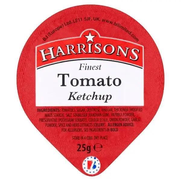 Harrisons Finest Tomato Ketchup Dip Pots 100 x 25g - Honesty Sales