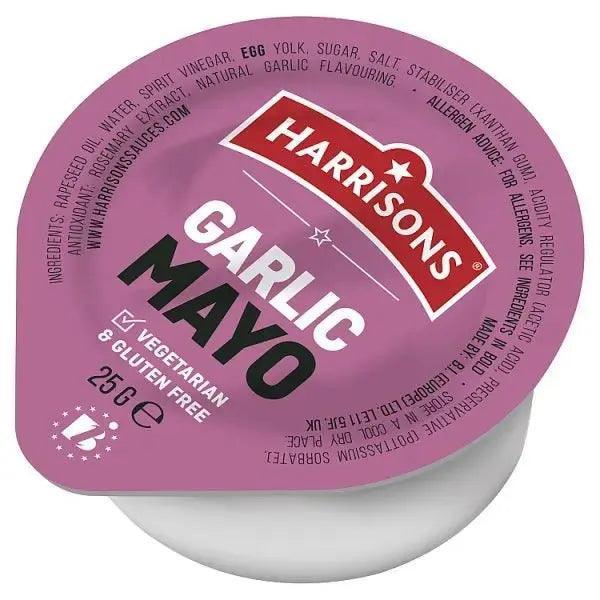Harrisons Garlic Mayo Dip Pots 100 x 25g - Honesty Sales Main image