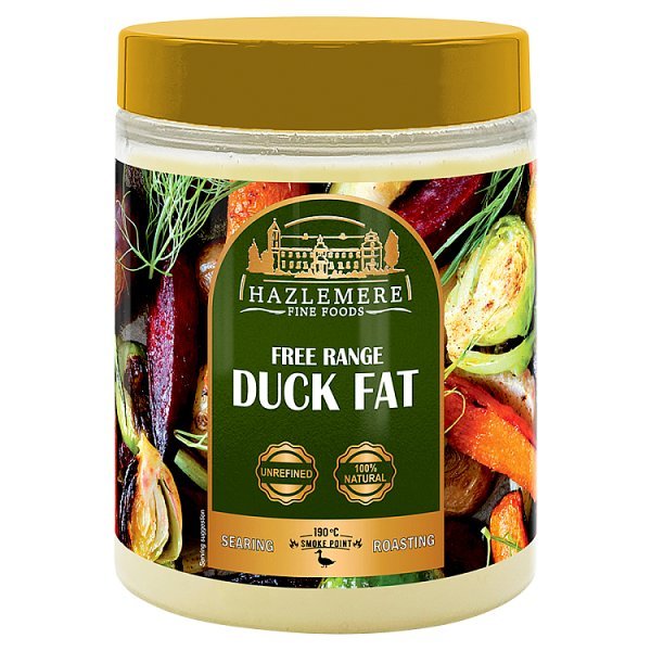 HAZLEMERE Free Range Duck Fat 1000ml (6 x 860g) - Honesty Sales